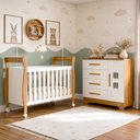 Ver imagem 1 de Quarto de Bebê com Berço Mini Cama 100% MDF com Colchão Slim e Cômoda 4 Gavetas 1 Porta Fly 100% MDF