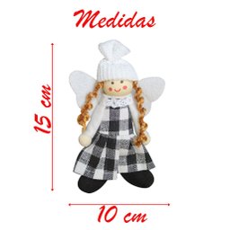 Kit 3 Enfeite Natalino Pendente Para Árvore De Natal Anjo 15cm - 3