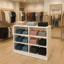 Ver imagem 2 de Balcao Loja Central Expositor Nicho para Roupa Produtos 90cm:branco