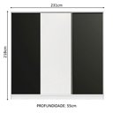 Ver imagem 4 de Guarda Roupa Casal 100% Mdf Madesa Zurique 3 Portas de Correr - Branco/preto/branco