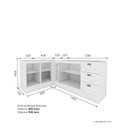 Ver imagem 3 de Cozinha Compacta 4 Peças com Balcão Pia / Canto Reto e Porta Toalhas sem Tampo 100% MDF Emily