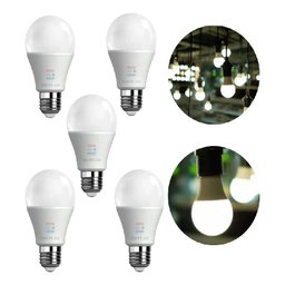 Kit 5 Lâmpadas Bulbo Led 12w Bivolt E27 Branco Frio e Quente - 1