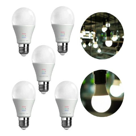 Kit 5 Lâmpadas Bulbo Led 12w Bivolt E27 Branco Frio e Quente