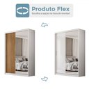Ver imagem 6 de Guarda-roupa Solteiro Riva 2 Portas 4 Gavetas com Espelho Branco/amêndola - Demóbile