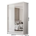 Ver imagem 5 de Guarda-roupa Solteiro Riva 2 Portas 4 Gavetas com Espelho Branco/amêndola - Demóbile