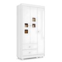 Ver imagem 2 de Quarto de Bebê com Berço com Colchão Suporte, Cômoda 1 Porta 4 Gavetas e Roupeiro 3 Portas 2 Gavetas