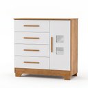 Ver imagem 2 de Quarto de Bebê com Berço com Suporte 100% MDF Life e Cômoda 4 Gavetas 1 Porta Fly 100% MDF Branco/Ma