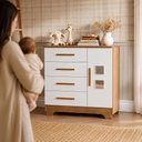Ver imagem 6 de Quarto de Bebê com Berço com Suporte 100% MDF Life e Cômoda 4 Gavetas 1 Porta Fly 100% MDF Branco/Ma