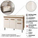 Ver imagem 2 de Balcão de Cozinha Pia Anita 1,20m 3 Portas 1 Gaveta Cor:savana / Off White