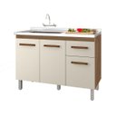 Ver imagem 3 de Balcão de Cozinha Pia Anita 1,20m 3 Portas 1 Gaveta Cor:savana / Off White
