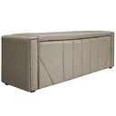 Ver imagem 5 de Kit Cabeceira E Calçadeira Baú King 195cm Suede Bege