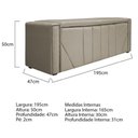 Ver imagem 3 de Kit Cabeceira E Calçadeira Baú King 195cm Suede Bege