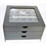 Suporte de Capsula Café Nespresso Preto Acrilico 75 Capsula Gaveta Make Laser Tampa Acrílico - 2