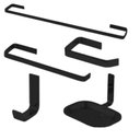 Ver imagem 1 de Kit Acessórios Banheiro Preto Fosco Quadrado 5 Pç