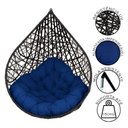 Ver imagem 2 de Cadeira Balanço Ninho Suspenso Gota Tramado C- Almofada Impermeável Acesse Móveis Preto-azul