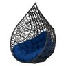 Cadeira Balanço Ninho Suspenso Gota Tramado C- Almofada Impermeável Acesse Móveis Preto-azul - 1