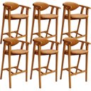 Ver imagem 1 de Kit 06 Banquetas Alta Cozinha Bancada Bar Sala de Jantar Fixa Cecília L02 Couríssimo Whisky - Lyam D
