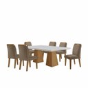 Ver imagem 2 de Conjunto Mesa de Jantar 180cm 6 Cadeiras Inovare MDF Marrom Grafite / Off White / Imbuia Ripado
