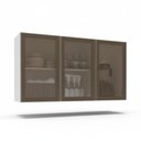 Ver imagem 5 de Armário Aéreo 3 Portas de Vidro 120cm Amara Politorno Móveis