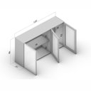 Ver imagem 2 de Armário Aéreo 3 Portas de Vidro 120cm Amara Politorno Móveis