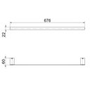 Ver imagem 2 de Porta-Toalha Flat Bastão 676mm 9000 Cromado Docol