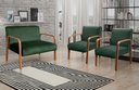 Ver imagem 1 de Conjunto Decorativo Anita Namoradeira + Poltronas Sala, Recepção Verde 270