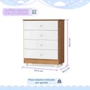 Ver imagem 6 de Quarto de Bebê com Berço Mini Cama 3 em 1 Soninho e Cômoda de Bebê 100% MDF 4 Gavetas Soft Life Marr