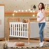 Quarto de Bebê com Berço Mini Cama 3 em 1 Soninho e Cômoda de Bebê 100% Mdf 4 Gavetas Soft Life - 8