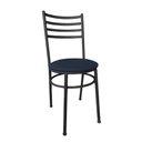 Ver imagem 2 de Kit Conjunto 2 Cadeiras para Cozinha Mesa Jantar Bar Lanchonete Restaurante Preta Estofado Oceano