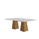 Ver imagem 5 de Mesa Inovare 180 Tp MDF Vidro/Canto Reto com 6 Cadeiras Bugatti Marrom/Off White/Imbuia Ripado