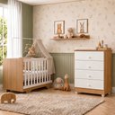Ver imagem 1 de Quarto de Bebê com Berço Mini Cama com Colchão Life e Cômoda de Bebê 100% MDF 4 Gavetas Soft Life Br
