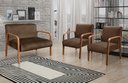 Ver imagem 1 de Conjunto Decorativo Anita Namoradeira + Poltronas Sala, Recepção Marrom 260