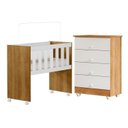 Ver imagem 1 de Quarto de Bebê com Mini Berço com Colchão 5 em 1 Ariel e Cômoda de Bebê 100% MDF 4 Gavetas Soft Life Branco/Madeirado Ypê