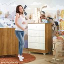 Ver mais imagens de Quarto de Bebê com Mini Berço com Colchão 5 em 1 Ariel e Cômoda de Bebê 100% MDF 4 Gavetas Soft Life Branco/Madeirado Ypê