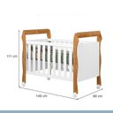 Ver imagem 6 de Quarto de Bebê com Berço Mini Cama, Cômoda 1 Porta 4 Gavetas e Roupeiro 100% MDF 3 Portas 2 Gavetas Branco/Madeirado Ypê