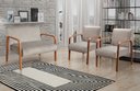 Ver imagem 1 de Conjunto Decorativo Anita Namoradeira + Poltronas Sala, Recepção Cinza Capuccino 250