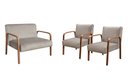 Ver imagem 2 de Conjunto Decorativo Anita Namoradeira + Poltronas Sala, Recepção Cinza Capuccino 250