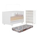 Ver imagem 1 de Quarto de Bebê com Berço Mini Cama com Colchão Life e Cômoda de Bebê 100% MDF 4 Gavetas Soft Life Branco