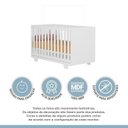 Ver mais imagens de Quarto de Bebê com Berço Mini Cama 100% MDF Life e Cômoda de Bebê 100% MDF 4 Gavetas Soft Life Branco