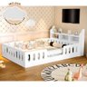 Cama Casal Design Montessoriana Helo com Nicho Branca + Luminária Led - Divaloto Móveis - 1