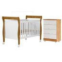 Ver imagem 1 de Quarto de Bebê com Berço Mini Cama 100% MDF Slim e Cômoda de Bebê 100% MDF 4 Gavetas Soft Life Branco/Madeirado Ypê