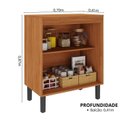 Ver imagem 3 de Balcão Cozinha 2 Portas 70cm com Tampo Cinza/Cinamomo/Grafite