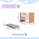 Ver imagem 6 de Quarto de Bebê com Berço com Colchão Suporte Life e Cômoda de Bebê 100% MDF 4 Gavetas Soft Life Bran