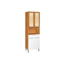Ver imagem 1 de Paneleiro de Cozinha Burguesa 1forno C/ 4 Portas Ratan e 1 Gaveta 70cm Freijó/branco - Nesher