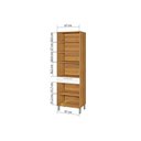 Ver imagem 3 de Paneleiro Torre Quente Burguesa com Portas de Vidro 100% MDF Freijó/Branco - Nesher