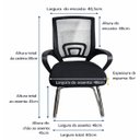 Ver imagem 7 de Cadeira de Escritório Recepção Base Fixa Interlocutor Secretária com Estofado de Mesh Preto