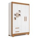 Ver imagem 3 de Quarto de Bebê com Berço Mini Cama Slim, Cômoda 1 Porta 4 Gavetas e Roupeiro 4 Portas 2 Gavetas Bran