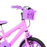 Bicicleta Infantil Aro 16 Nylon + Kit Passeio Rosa e Lilás - 5