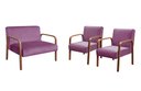 Ver imagem 2 de Conjunto Decorativo Anita Namoradeira + Poltronas Sala, Recepção Roxo 380