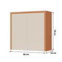 Ver imagem 3 de Armario Aereo 2 Portas 80 Cm Condessa Nesher Carvalho/greice